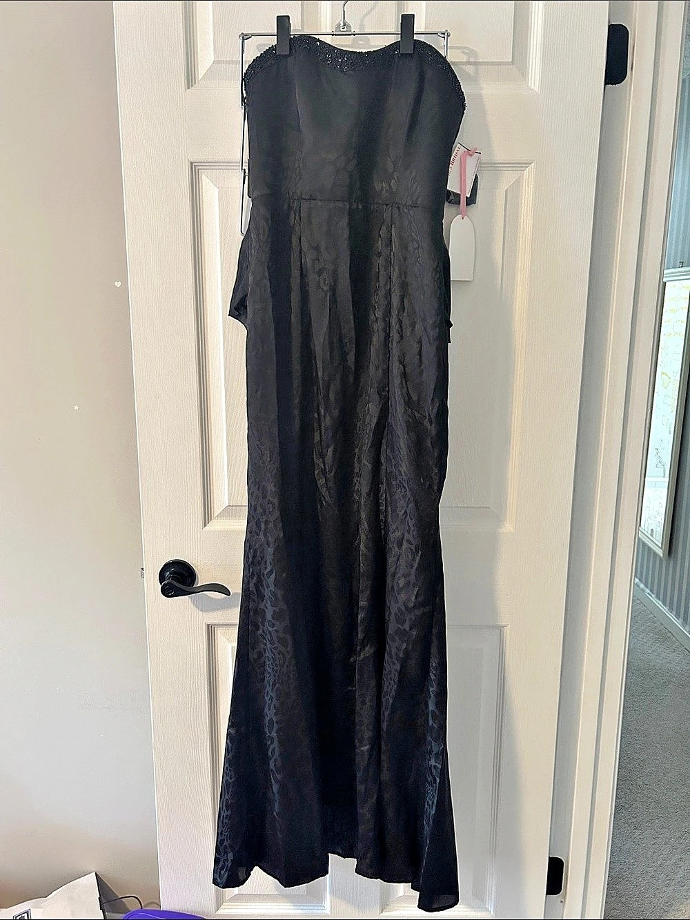 Jessica Simpson Exclusively for David's Bridal Strapless Jacquard Dress Black